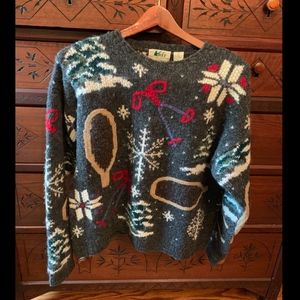 Unique Christmas Holiday Sweater Wool S